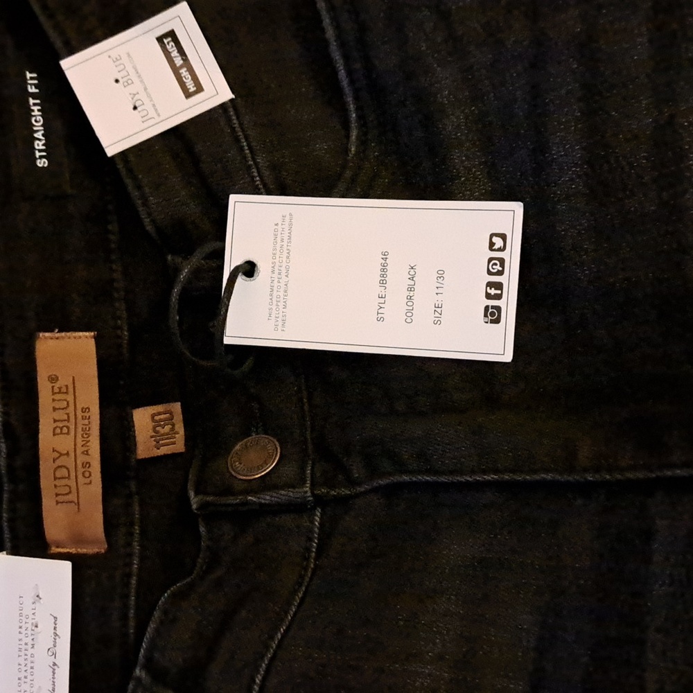 Judy Blue  High Rise Black Classic Non Distressed Straight jeans - Picture 12 of 12